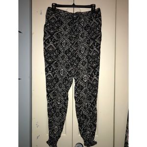 black and white pants